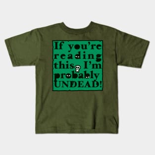 Undead Letter (green) Kids T-Shirt